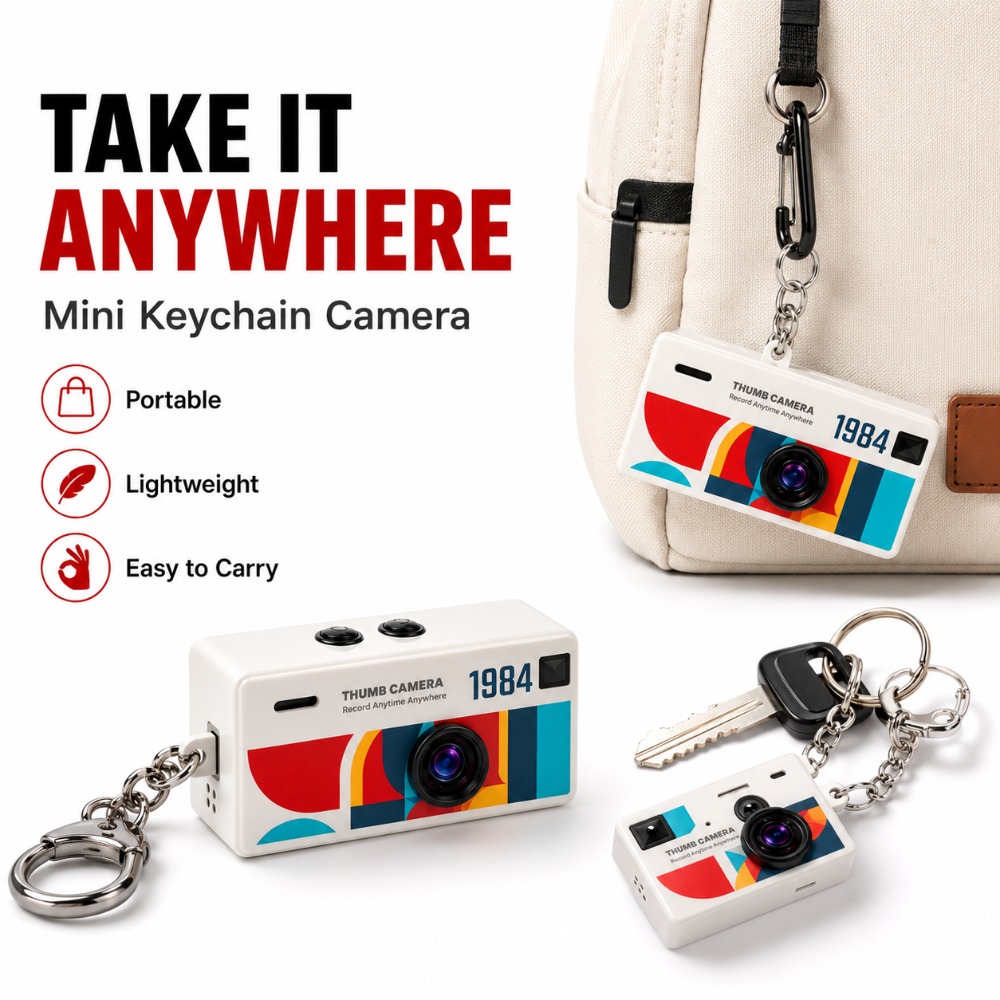 Outdoor Adventure Videos - Compact Mini Thumb Camera Keychain 1080P