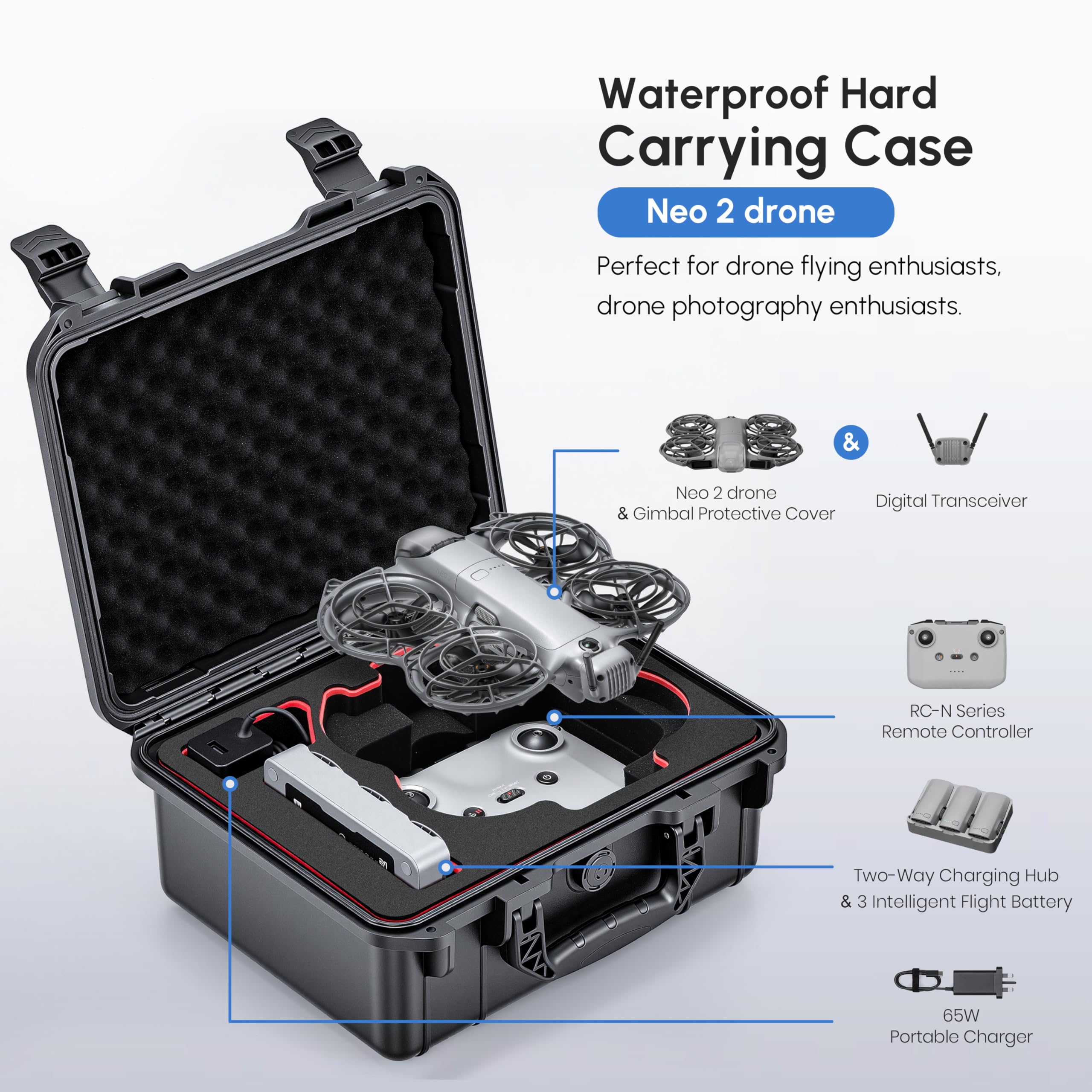 NEO 2 Case,Waterproof Hard Car - Outdoor Adventure Box recension och pris