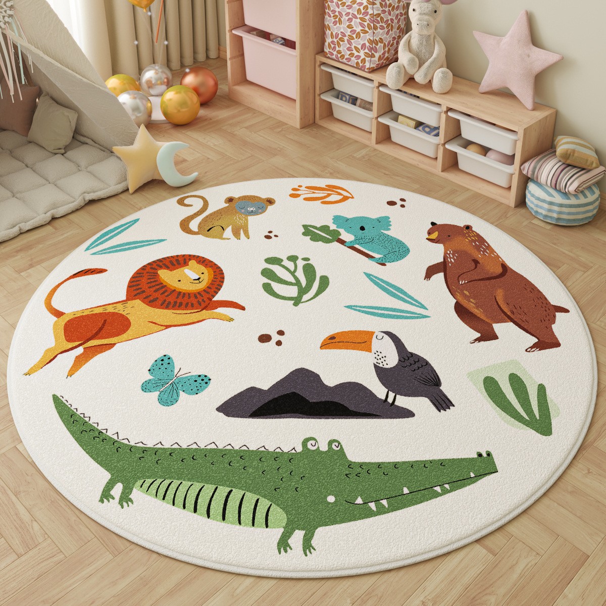 Fun in the Park Kids Round Rug - Outdoor Adventure With Kids recension och pris
