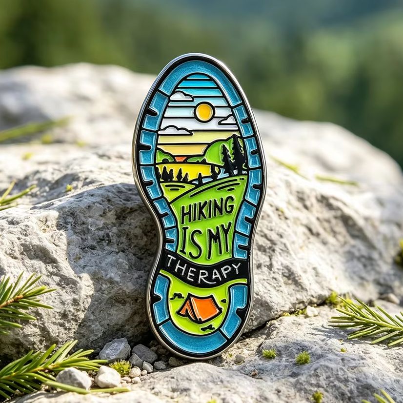 Hiking Is My Therapy Enamel Pi - Outdoor Adventure Therapy recension och pris